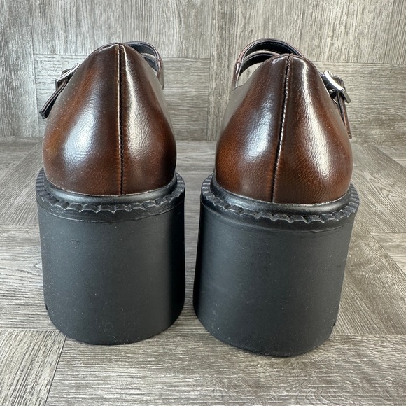 Madden Girl Mary Jane Shoes Womens 9.5 Brown Like New Platform Lug Sole Chunky - Picture 6 of 9